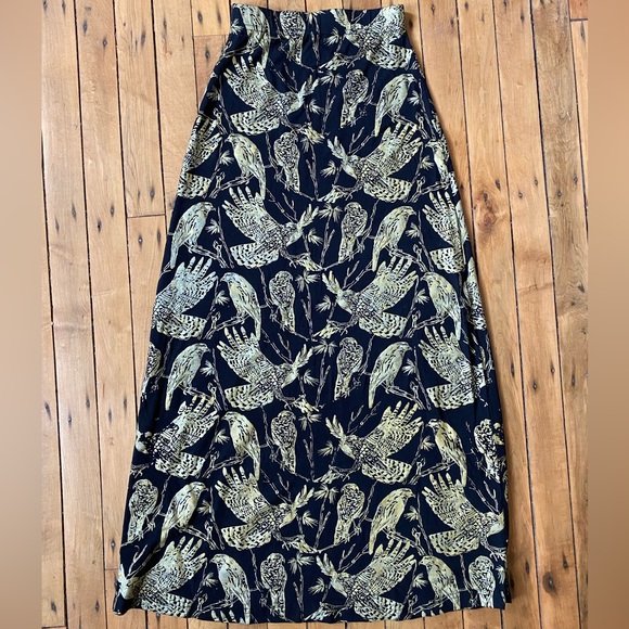 Thief & Bandit Dresses & Skirts - Thief & Bandit Black Maxi Skirt with Birds of Prey, NWOT